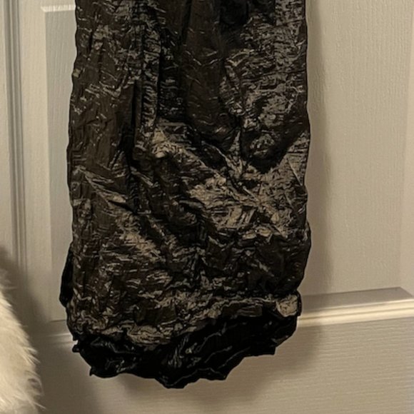 Nicole Miller Full length strapless charcoal dress with black trim, size 0 - Picture 7 of 8